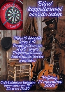 Blind koppeltornooi dartsclub The Stallion Bullets